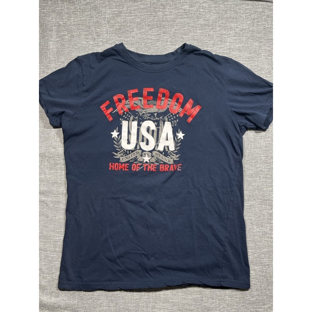 Home of the Brave Men's L Regular Crew Neck Short Sleeve Cotton USA Graphic Tee
